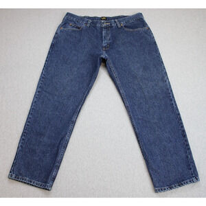 Lee Jeans Mens Size 40 X 29 Blue Denim Straight Leg 5 Pockets 100% Cotton